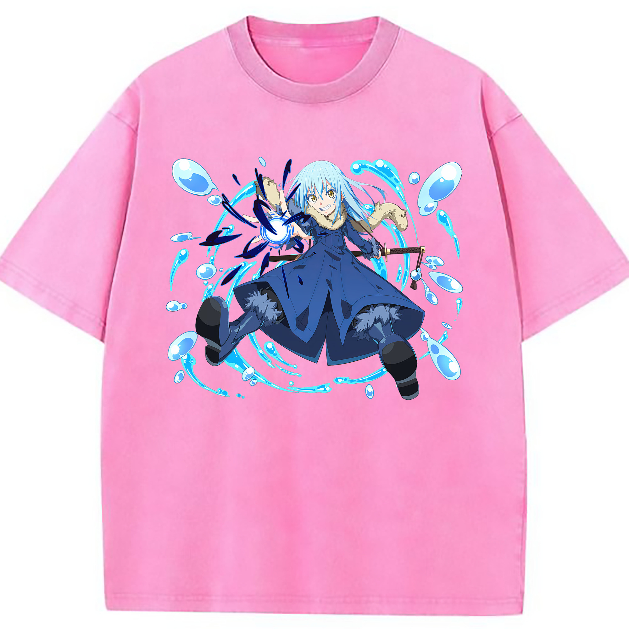 （画像用） 転スラ Regarding Reincarnated to Slime 綿100% ヴィンテージ風 半袖Tシャツ（フロントプリント）